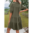 thumbnail image 2 of Women'S Pleated Mid Sleeve Dress Green M, 2 of 5