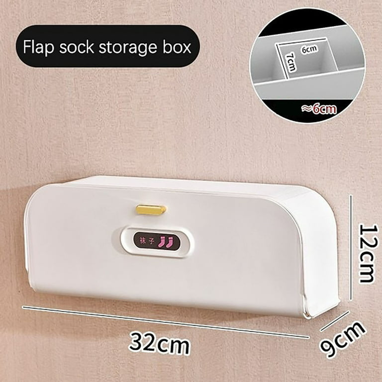 6 cells wall mount socks underwear bra drawer organizer for wardrobe Wall  Hanging undergarment storage box holder stand with Cover Anti Dust