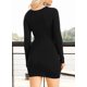 thumbnail image 4 of Women Casual Summer Bodycon Twist Knot Front Cutout Mini Short Dress Evening Dresses jiahui gao Sexy buttock skirt at hem, 4 of 5