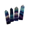 thumbnail image 5 of Natural Fluorite Self Standing Healing Crystal Point Wand Faceted Prism Wand Carved Reiki Stone Figurine, 5 of 6
