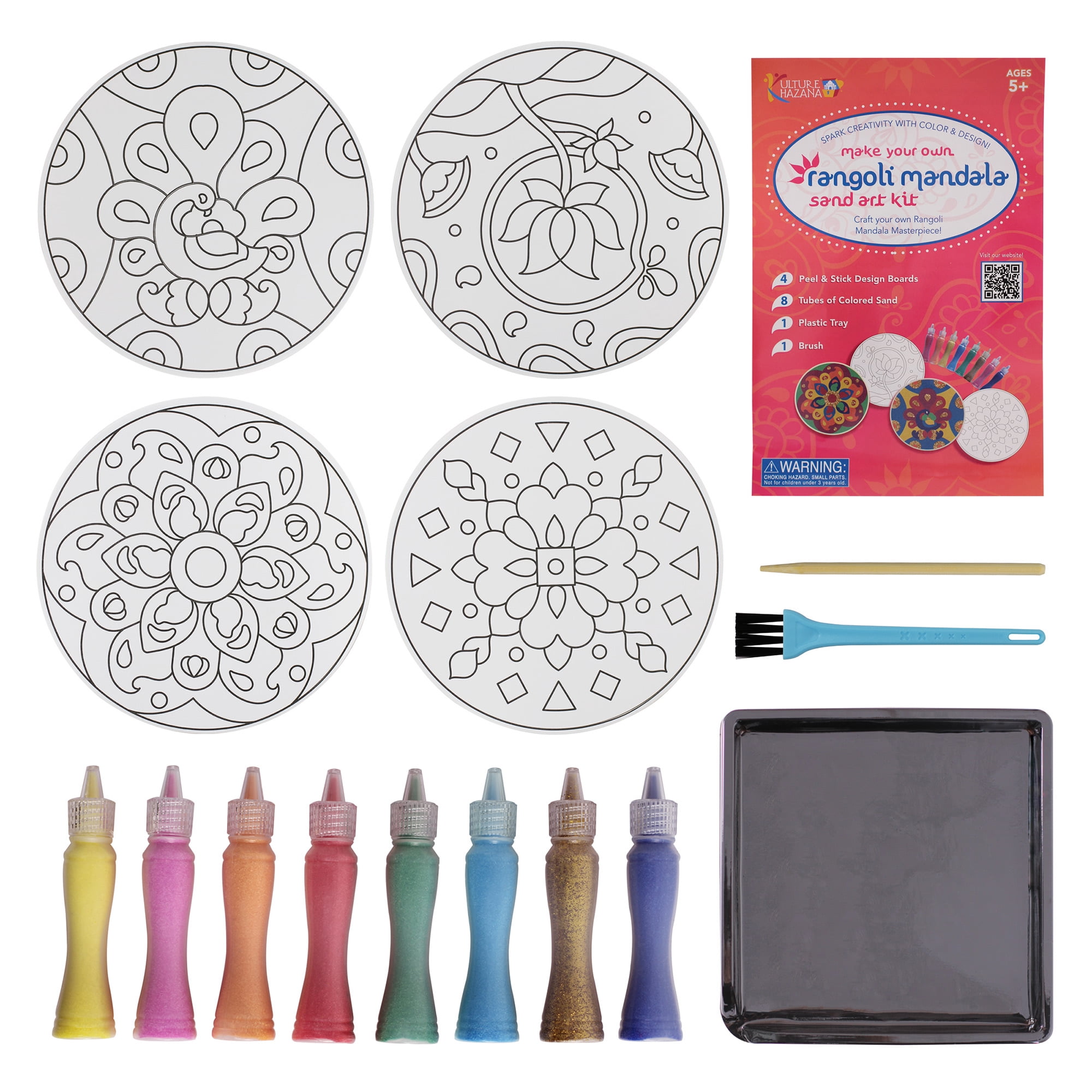 Kulture Khazana: Make Your Own Rangoli Mandala Sand Art Ki - Mess-Free Craft, DIY Glitter Sand Art, India & South Asian Culture Activity, Kids Ages 5+