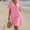 Pink, variant on LADIGASU Women's Crewneck Loose Half Sleeve Solid Knee-length Dress