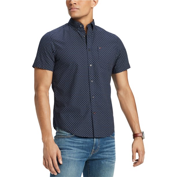 Camisa estampada con Botones Tommy Hilfiger para hombre azul XX-Large Botones al frente