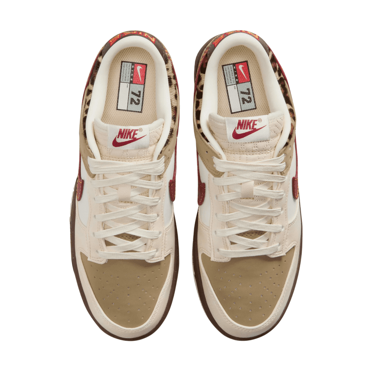 Nike Dunk Low Retro Khaki Team Red Pearl White Leopard (Women's