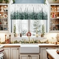 thumbnail image 2 of Christmas Valances for Windows Pine Tree Forest Christmas Kitchen Curtain Valances Rod Pocket Snowflake Window Curtain Treatment Short Topper Curtains Seasonal Valance Christmas Decor, 54x18 Inch, 2 of 6