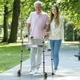 thumbnail image 3 of Gymax Heavy-Duty Folding 3 in 1 Stand-Assist Walker Aluminum Alloy W/ Wheel Gray, 3 of 9