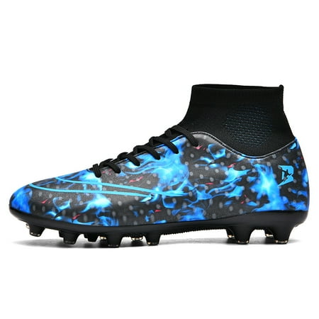 

Men s High-top Anti-slip Wear-resistant Long Spikes Soccer Training Shoes With Stripes