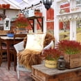 thumbnail image 6 of Scidweet Fall Artificial Plants Outdoor, 16 Bundles Autumn Fake Faux Grass Plastic Plants Fall Decorations for Patio Garden Porch Yard Home Fall Decor, Red, 6 of 7