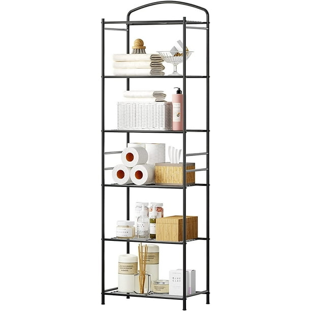 ZXNYH Metal Bathroom Shelf,6Tier Tower Rack, Freestanding Storage