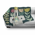 thumbnail image 2 of Amsterdam Soft Flannel Fleece Blanket, Dutch Girl in Traditional Clothes Symbolizing Holland with Flowers, Cozy Plush for Indoor and Outdoor Use, 50" x 70", Dark Teal and Multicolor, by Ambesonne, 2 of 5