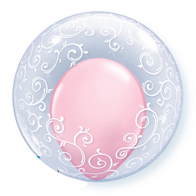 Qualatex 24 Inch Deco Fancy Filigree Single Clear Bubble Balloon