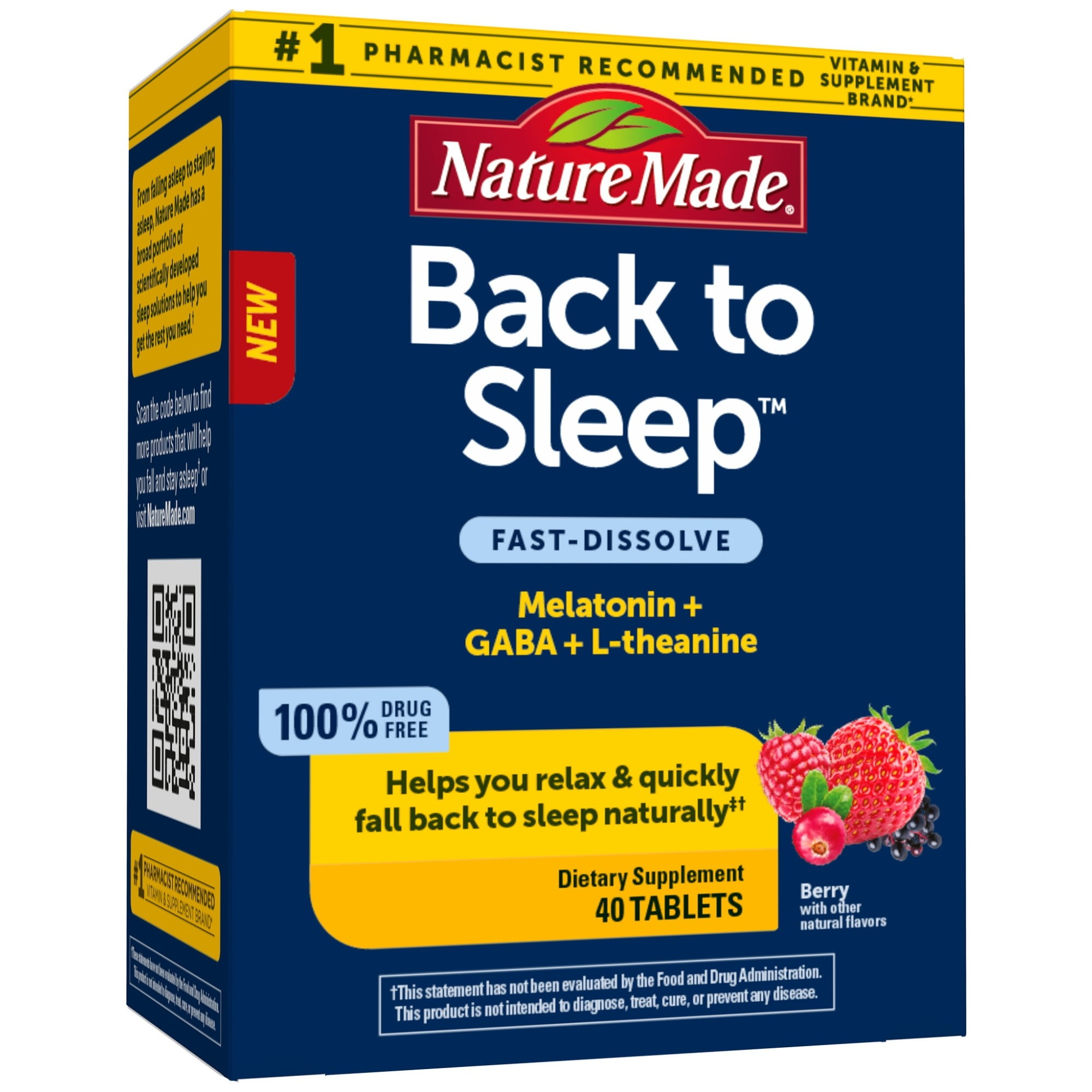 Nature Made Back to Sleep, Melatonin 1mg FastDissolve, Helps You Fall