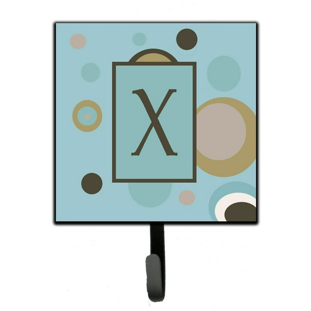 "Treasures CJ1013-XSH4 Letter X Initial Monogram-Blue Dots Leash Holder o Key Hook, Small, Multicolor" Caroline's Treasures CJ1013-XSH4