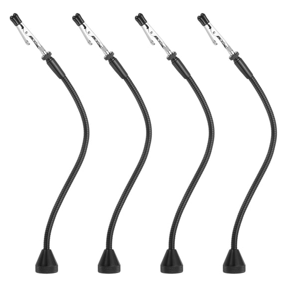 Uxcell 4Pack Helping Hands Soldering Clamp, 12.5inch Magnetic Gooseneck Metal Arms with Alligator Clips for Electronics Painting Jewelry DIY, Silver/Black