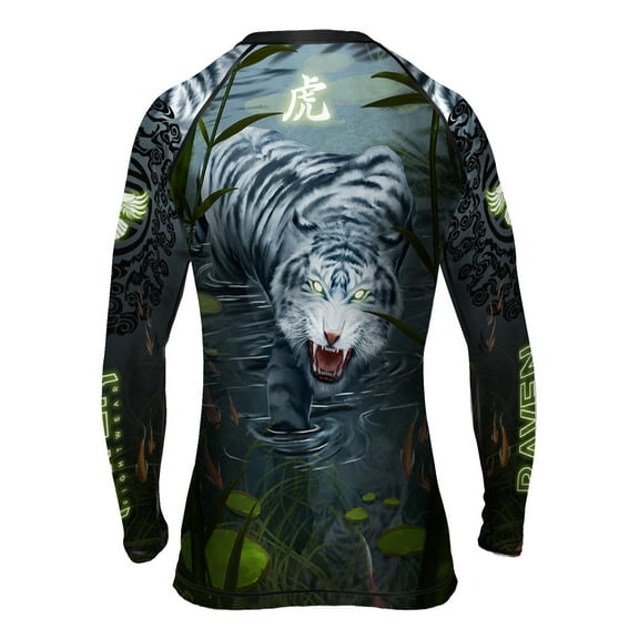 Raven Fightwear Women's Water Tiger BJJ Rash Guard MMA Black
