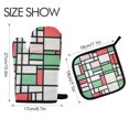 thumbnail image 2 of Yayeee Oven Mitts and Pot Holder Set of 2 Heat Resistant Kitchen Gloves Baking Hot Pad, Red Abstract Geometric, 2 of 5
