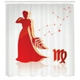 thumbnail image 3 of Ambesonne Zodiac Virgo Shower Curtain, Vibrant Lady Stars, 69"Wx70"L, Vermilion Pale Grey, 3 of 3