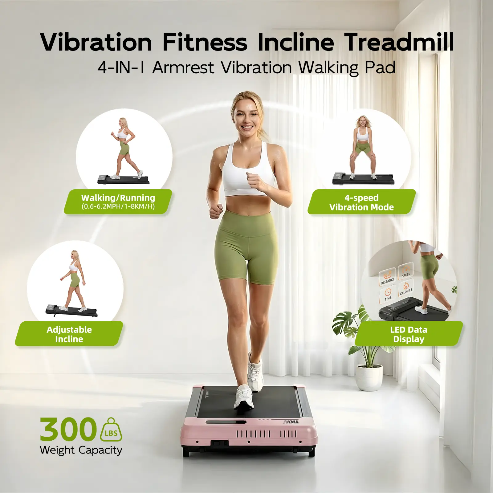 TKW 200 lbs Capacity Under Desk Treadmill, Quiet Portable Running Machine with Remote for Home Office, Black