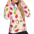 thumbnail image 5 of Yiaed Hand Drawn Strawberry Print Womens Casual Hoodies Crew Neck Long Sleeve Sweatshirts With Pocket Pullover Tops Women's Hooded Sweatshirt-X-Large, 5 of 5