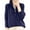 Navy, variant on GigrtiJin Women Half Zip Knitted Sweaters Long Sleeved Collar V-Neck Pullover Sweater Top Solid Color Casual Blouse