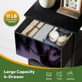 thumbnail image 5 of 4 Drawer Vertical Storage Dresser Beautiful sunset palmtree silhouette ocean Bali pink purple colors with Wood Top Fabric Pull Drawers, 5 of 8