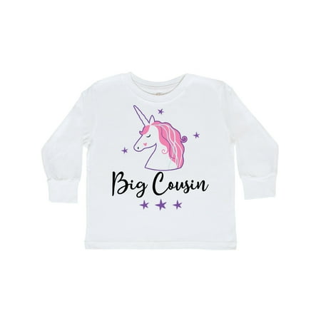 

Inktastic Big Cousin Unicorn Announcement Gift Toddler Toddler Girl Long Sleeve T-Shirt