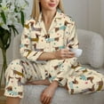 thumbnail image 6 of Uemuo Dachshund Dog Pattern Womens Pajama Sets,PJ Set for Women,Pajamas for Women Logo,Long Sleeve Pajama Set for Women,Soft Long Sleeve Top With Pants-XX-Large, 6 of 9