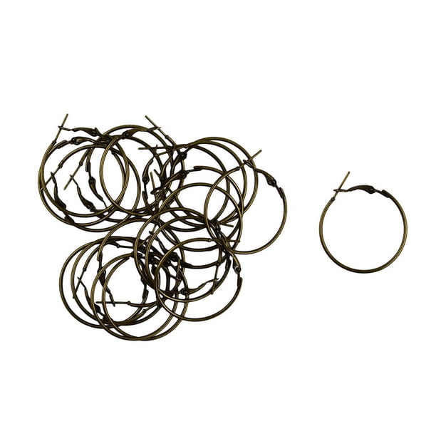 20 aros de alambre redondos lisos de 30 mm para aretes y copas de vino. Bronce