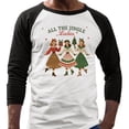 thumbnail image 2 of Retro Jingle Ladies Three-Quarter Raglan Sleeve Baseball Shirt Unisex 2X-Large White/Black, 2 of 5