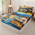 thumbnail image 2 of catabedysis Stained Glass Camping Zipper Twin Comforter Sets with Fitted Sheet and 2 Pillowcases For Girls,Sunset Camper Print Zipper Bedding Set,Multicolor,Polkadot Reversible,4-Piece, 2 of 7