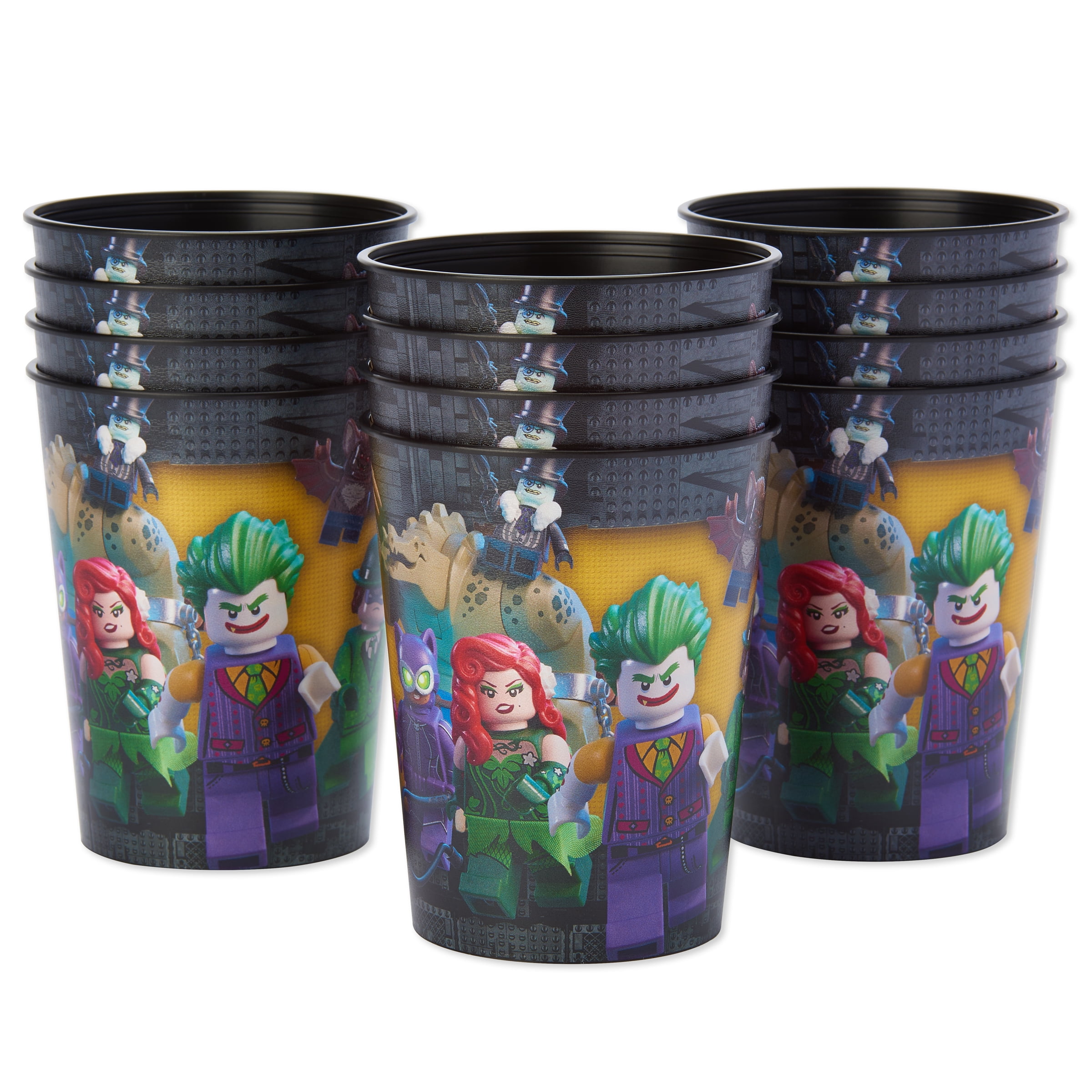 American Greetings Lego Batman Black Reusable 16 oz. Plastic Party Cups, 12Count