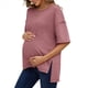 thumbnail image 1 of Camiseta Holgada de Algodón de Color Liso con Cuello Redondo y Aberturas Laterales, Talla XL, Color Rosa, 1 of 6