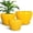 Bright Yellow, variant on Ordivic 3 Set Large Blue Ceramic Plant Pots with Drainage Saucer for Succulent Plant Lovers,Home Decor