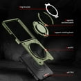 thumbnail image 2 of Allytechgroup Galaxy Z Flip 7 Case, Magnetic Back Cover Slim Fit Shell Dual-Layers Hybrid Rugged Shockproof Bumper Phone Case for Samsung Galaxy Z Flip 7, Armygreen, 2 of 8
