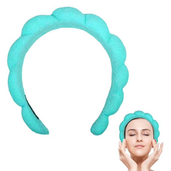 LIURUIJIA Mini and Spa Headbands For Women Sponge & Terry Towel Cloth Fabric Makeup Headband Face Washing Makeup Removal Shower Facial Mask Versed Headband Cute Head Band For Skincare (A)