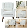 thumbnail image 5 of Modern Accent Chair,Teddy Fabric Living Room Chairs Comfy Reading Chair,Mid Century Accent Chair, Lounge Arm Chairs Armchair for Living Room Bedroom (White), 5 of 10
