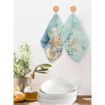 thumbnail image 2 of Teal Beach Coastal Kitchen Dish Towels for Drying Dishes Set of 4, Summer Nautical Coral Shell Botanical Waffle Weave Microfiber Hand Tea Bathroom Towels Quick Dry & Absorbent Towel 12x12, 2 of 7