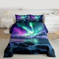 thumbnail image 2 of Homewish Abstract Aurora Full Size Comforter Sets 3-Piece for Teens Boys Girls,Gradient Ombre Bedding Comforter Set,Nature Theme Lightweight Bedding Sets,Breathable Home Decor,Reversible, 2 of 8