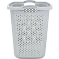 Home Logic XL Lamper Plastic Laundry Basket 2.5 Bushel, Soft Silver