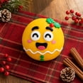 thumbnail image 4 of Christmas Squishy Toy with Diy Changeable Expressions and Holly Design, 1-Pack, Yellow, for Relaxation, Squeeze Toy, 4 of 4