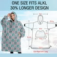 thumbnail image 4 of Oversized Wearable Blanket Hoodie,Checkered Unicorn Cat Pattern Sherpa Blanket Hoodie with Super Pockets,Super Warm Fuzzy Pullover for Women & Men, 4 of 6