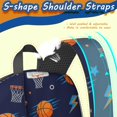 thumbnail image 5 of Basketball and Lightning Navy Pattern 17" School Backpacks for Teens,Waterproof Oxford Fabric,S-Shape Padded Straps for School,Travel,Hiking,Camping, 5 of 6