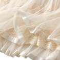 thumbnail image 4 of ShomPort Skirts for Women Lace Long Skirts Elastic High Waist Layered Midi Skirts Elegant Summer A-Line Skirts for Ladies (One Size, Beige), 4 of 6