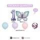 thumbnail image 4 of Juego de globos de látex de película de aluminio con forma de mariposa de color violeta claro de 32 pulgadas para fiestas de cumpleaños de niñas y niños, 4 of 4