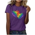 thumbnail image 2 of Fiudx Ofertas y Liquidaciones Blusa de Manga Corta con Estampado de Moda para Mujer, Divertida Camiseta con Cuello Redondo, 2 of 6