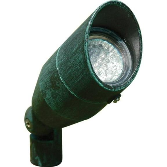 Cast Aluminum Directional Spot Light with Hood, Patina Green