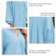 thumbnail image 4 of Blusas con botones de manga larga,Blusa Blusas de gasa de manga larga con farol de tres cuartos Tops de manga larga de color puro Máxima comodidad, 4 of 5