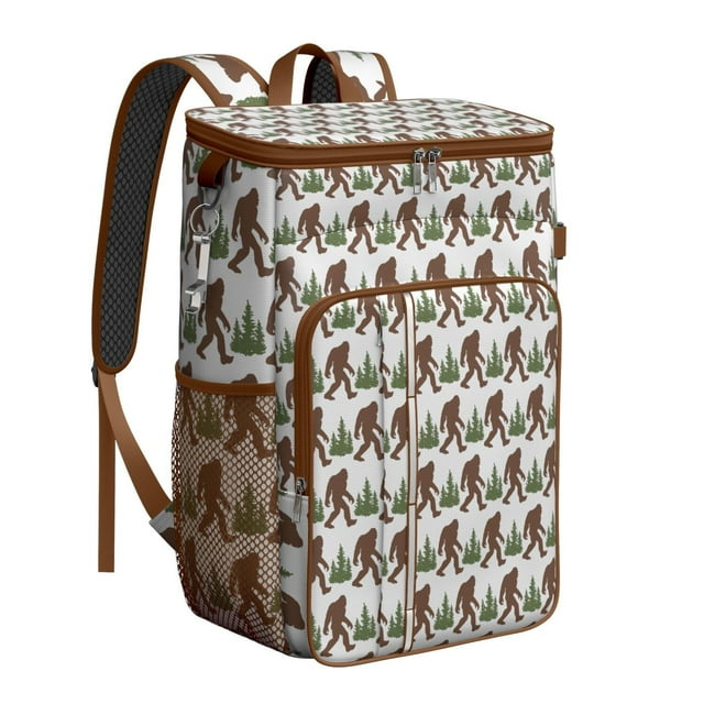 Sac à Dos Glacière Isolé Sasquatch Wilderness, Sac à Lunch Multi-Compartiments Étanche, Imperméable pour Extérieur, Camping, Plage, BBQ, Randonnée