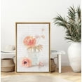 thumbnail image 2 of PixonSign Framed Canvas Print Wall Art Pink Peonies in Glass Vase Floral Wilderness Illustrations Modern Art Chic Colorful Multicolor Pastel for Living Room, Bedroom, Office - 24"x36" Natural, 2 of 5