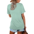 thumbnail image 3 of Camiseta Lunivop para Mujer Verano Casual con Cuello en V y Manga Corta, 3 of 4